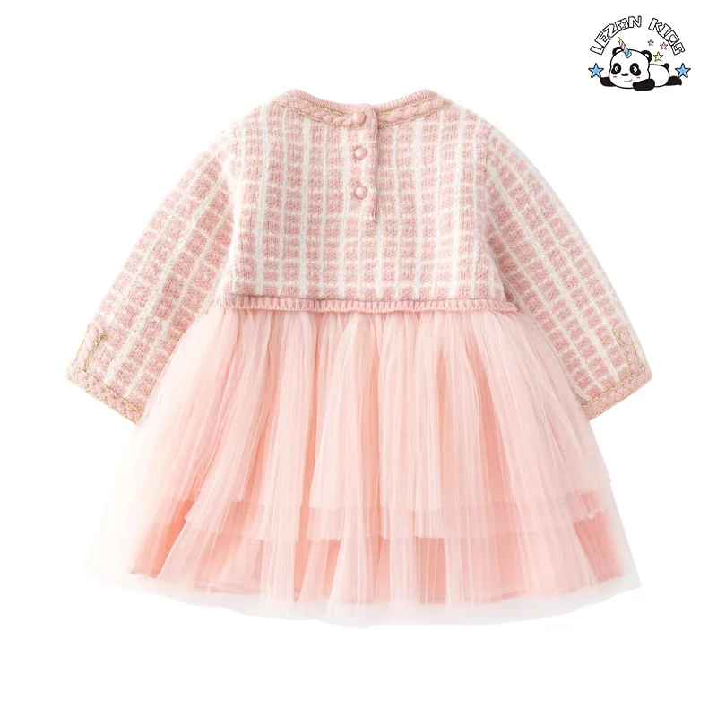 LEZONKIDS - Customizable High Quality Warm Multi-Tulle Girls' Dress ODM Short Sleeve Party Style Autumn Winter 2-14 Years